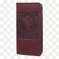 皮夹，栗色皮革，世界树木颜色-钱包
