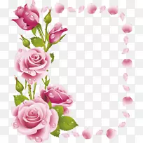 花卉设计画玫瑰粉色剪贴画