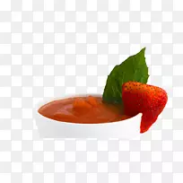 番茄汤凉拌罗勒汤草莓柠檬汁