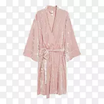 长袍粉红色m连衣裙袖装