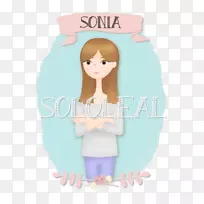 拇指卡通粉红m-sonia
