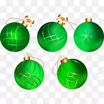 绿色球体圣诞装饰圣诞树-圣诞节