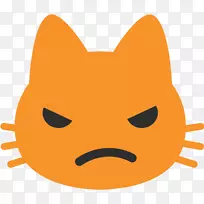 胡须表情可爱的猫安卓-表情符号