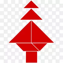 七巧板游戏三角形圣诞树-七巧板