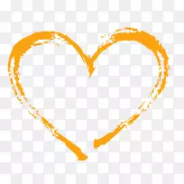 心爱剪贴画橙色的心