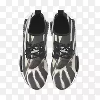 运动鞋黑色非洲鞋帆布-斑马跑步