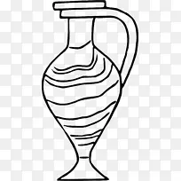黑白花瓶夹艺术花瓶