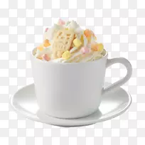 冰淇淋咖啡杯碟风味菜肴-冰淇淋