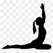 瑜伽剪影健身运动-瑜伽锻炼