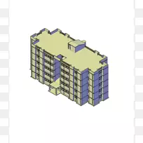 建筑设计楼层平面图-三维模型住宅