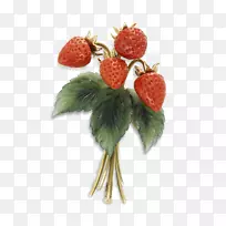 胸针草莓首饰覆盆子-精致的雕刻。