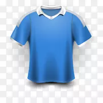 泽西T恤袖蓝马球衫