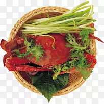 蟹类鱿鱼作食叶蔬菜-PZ
