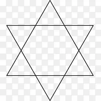 大卫星多边形等边三角形星的六角星
