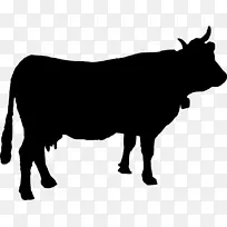 肉牛-安格斯牛剪影剪贴画-剪影
