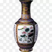 纸花瓶瓷画古董花瓶