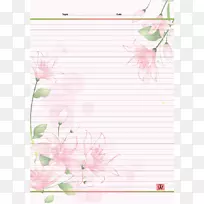 花卉设计纸画框线螺旋线记事本