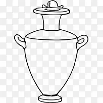 古希腊陶器花瓶画夹艺术花瓶