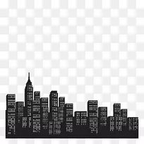 纽约市摩天大楼天际线贴纸墙-摩天大楼