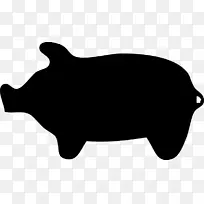 猪的剪影卡通剪辑艺术-肥猪