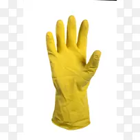 橡胶手套天然胶乳黄色橡胶手套