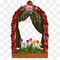 花卉设计窗框