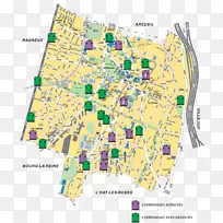 Cachan Villejuif Arcueil Bagneux Fresnes-map