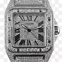 卡地亚桑托斯100手表钻石手镯-手表