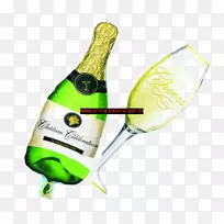香槟酒瓶气球箔形状-香槟