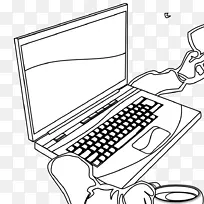 笔记本电脑着色本电脑鼠标绘图.膝上型电脑