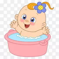 婴儿洗澡浴缸儿童剪贴画-浴缸