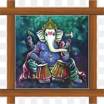 Ganesha Mahadeva Lakshmi Krishna绘画-Ganesha