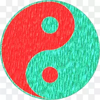 绿红电脑图标阴与阳