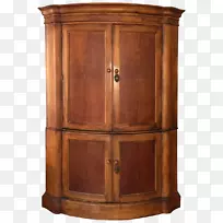 木制染色橱柜，古董角柜