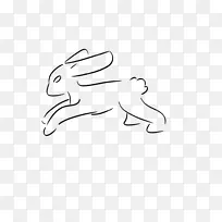 兔犬科画线艺术剪贴画兔