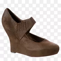 楔形鞋跟趾棕色鞋销售页面