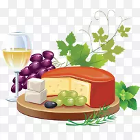 葡萄酒水果法国料理奶酪-葡萄酒