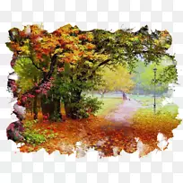 秋季画家绘画季节-绘画