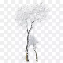 细枝画冬至伏特加-雪树