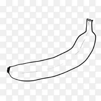 线条艺术香蕉黑白剪贴画-香蕉