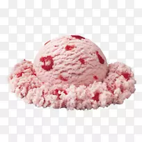 冰淇淋锥草莓冰淇淋圣代食品勺-冰淇淋