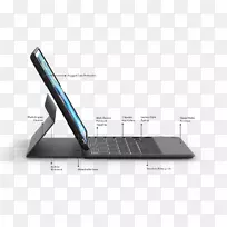 Zagg坚固的信使背光蓝牙键盘盒苹果iPad 9.7 2017年电脑键盘苹果键盘-ipad