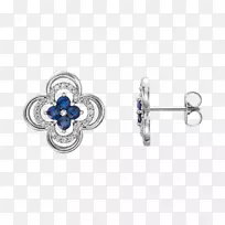蓝宝石耳环珠宝衬衫螺柱钻石蓝宝石