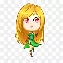 人类发色仙女绿色剪贴画-仙女