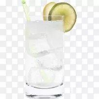 里基杜松子酒和奎宁柠檬水鸡尾酒-柠檬水