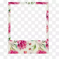 花卉设计画框粉红m图案设计