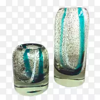 高球玻璃花瓶绿松石玻璃