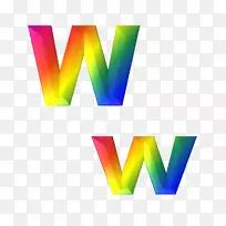 字母w-彩虹