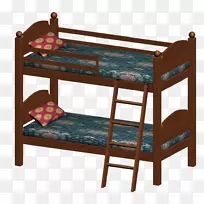 双层床框架家具轴测-儿童床
