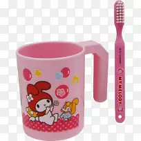 牙刷杯健康粉红m牙刷